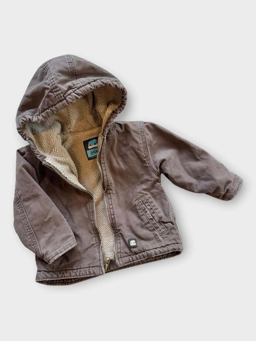 Berne Toddler Boys Washed Duck Sherpa-Lined Hooded Jacket 24M/2T